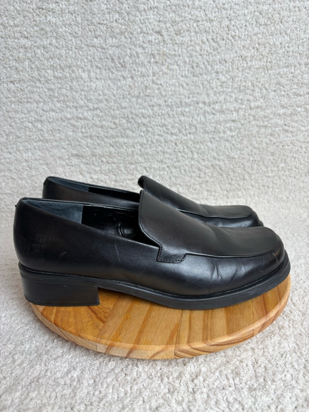 Franco Sarto Flex Shoes Womens 9.5M Bocca Slip On Square Toe Loafers in Black
